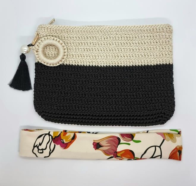 Clutch Bag - Black and White