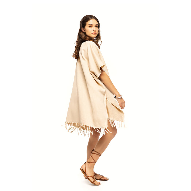 Elegant Kaftan Robe With Silk Bordure - Sun Surf